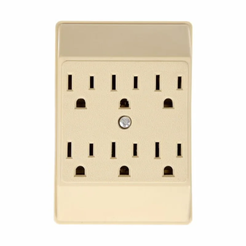 Eaton Cooper Wiring Six Outlet Tap 15A, 125V Ivory Ivory