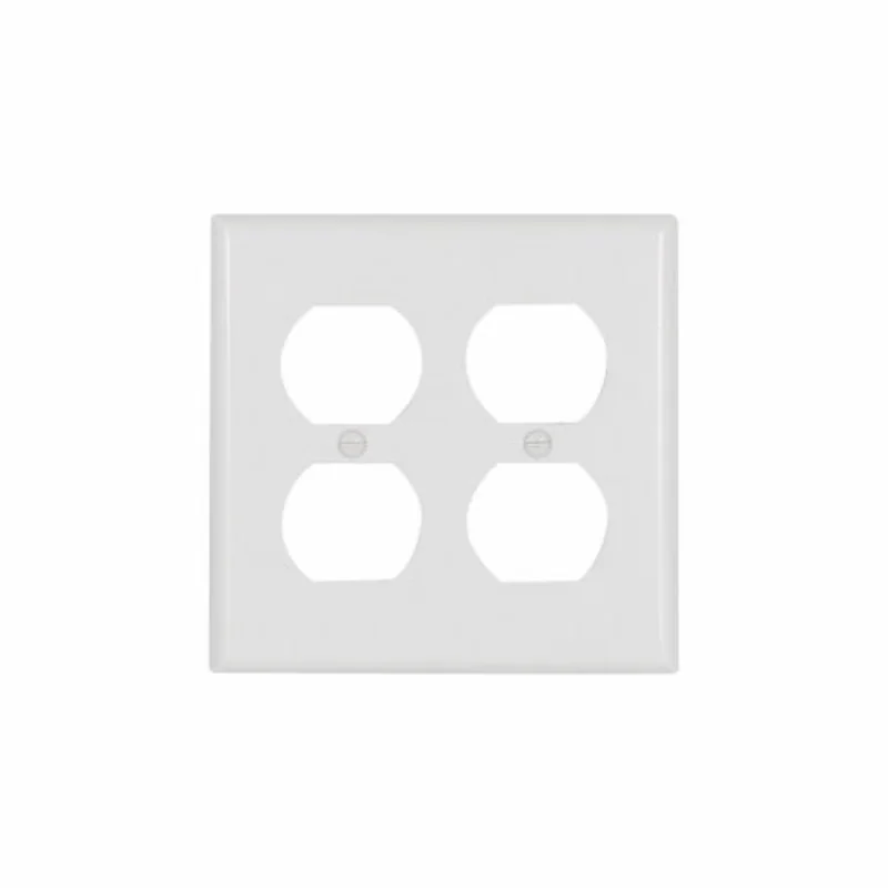 Eaton Cooper Wiring Standard Size Duplex Receptacle Wallplate, White White