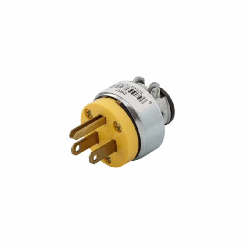 Eaton Cooper Wiring Straight Blade Plug 15A, 125V Yellow Yellow