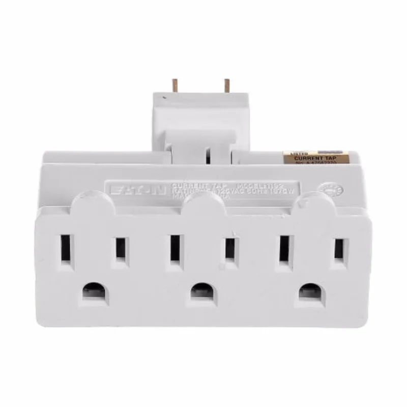 Eaton Cooper Wiring Swivel Three Outlet Tap 15A, 125V White White