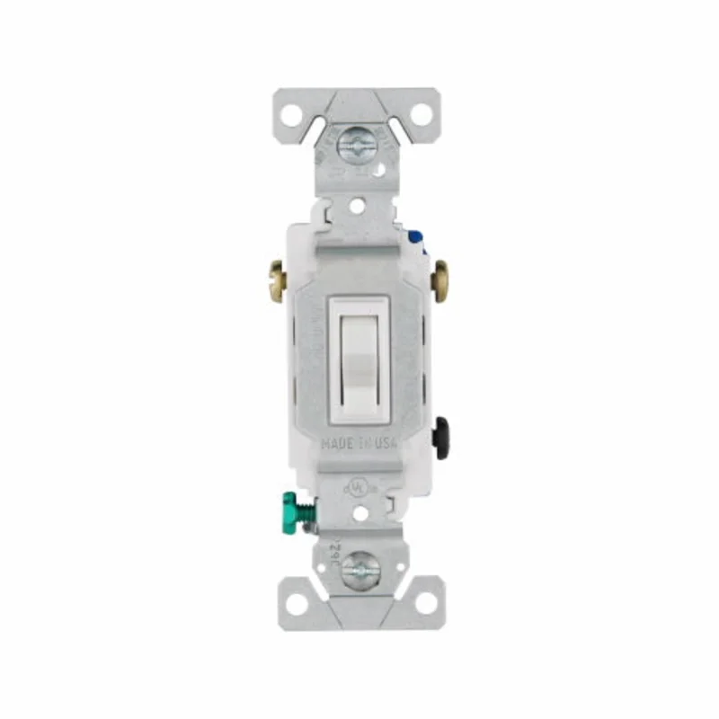 Eaton Cooper Wiring Toggle Switch 15A, 120V White White