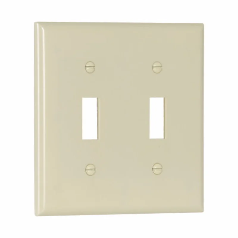 Eaton Cooper Wiring Toggle Wallplate, Ivory 2 Gang Ivory