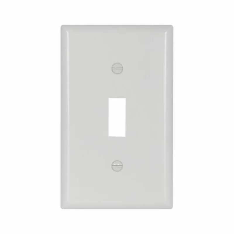 Eaton Cooper Wiring Toggle Wallplate, White 1 Gang White
