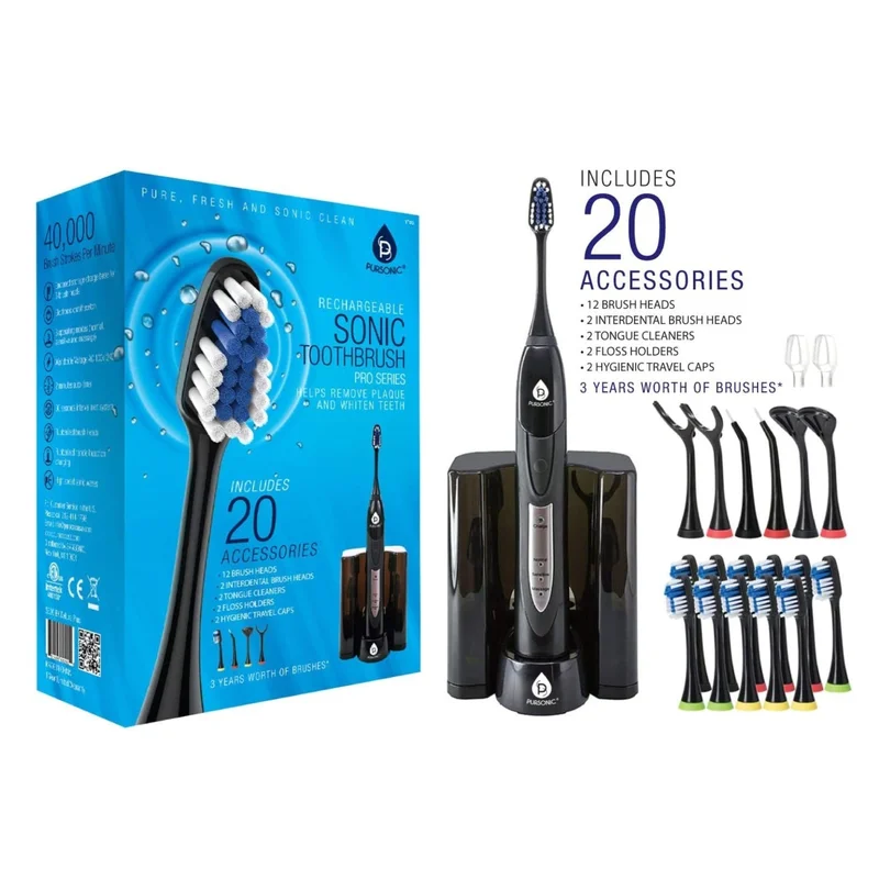 Electric Movement Rechargeable Electric Toothbrush Black