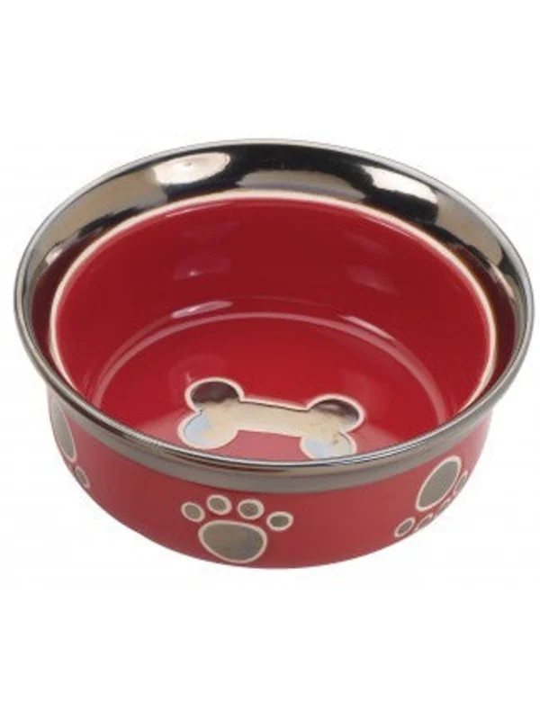 Ethical Products RITZ COPPER RIM STONEWARE 7 DOG, RED