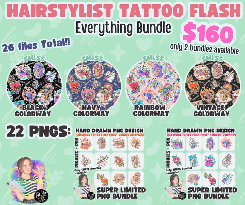EVERYTHING BUNDLE "Tattoo Flash Hairstylist" [ONLY 2 AVAILABLE]