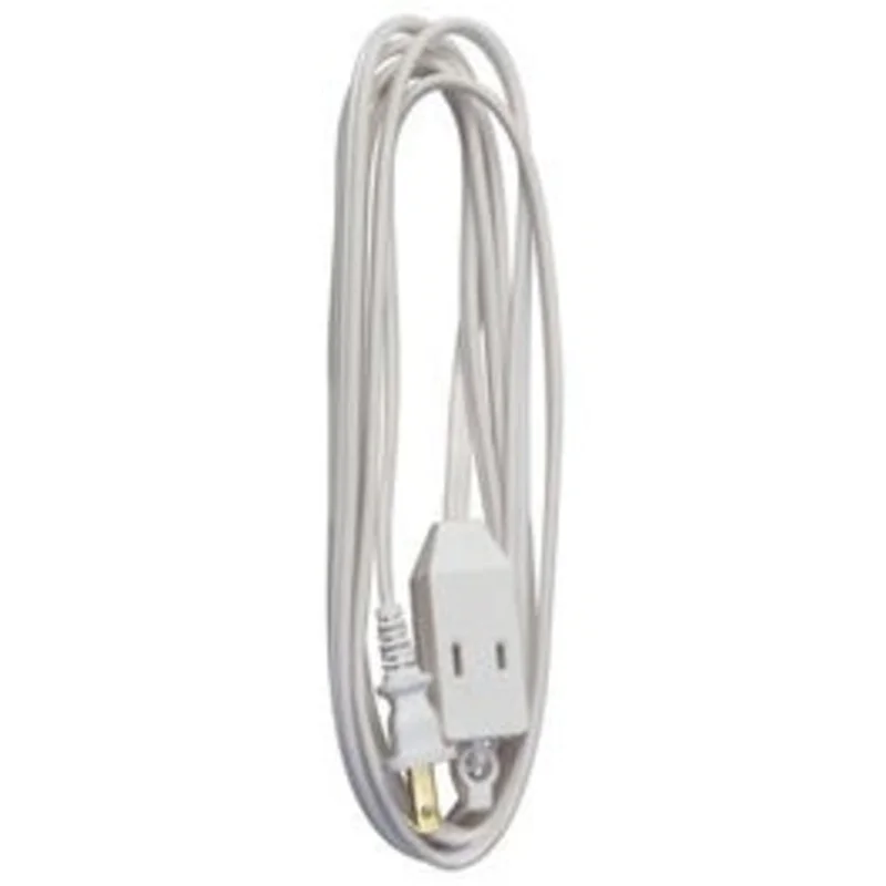 Extension Cord, 16/2 SPT-2 White Polarized Cube Tap, 9-Ft.
