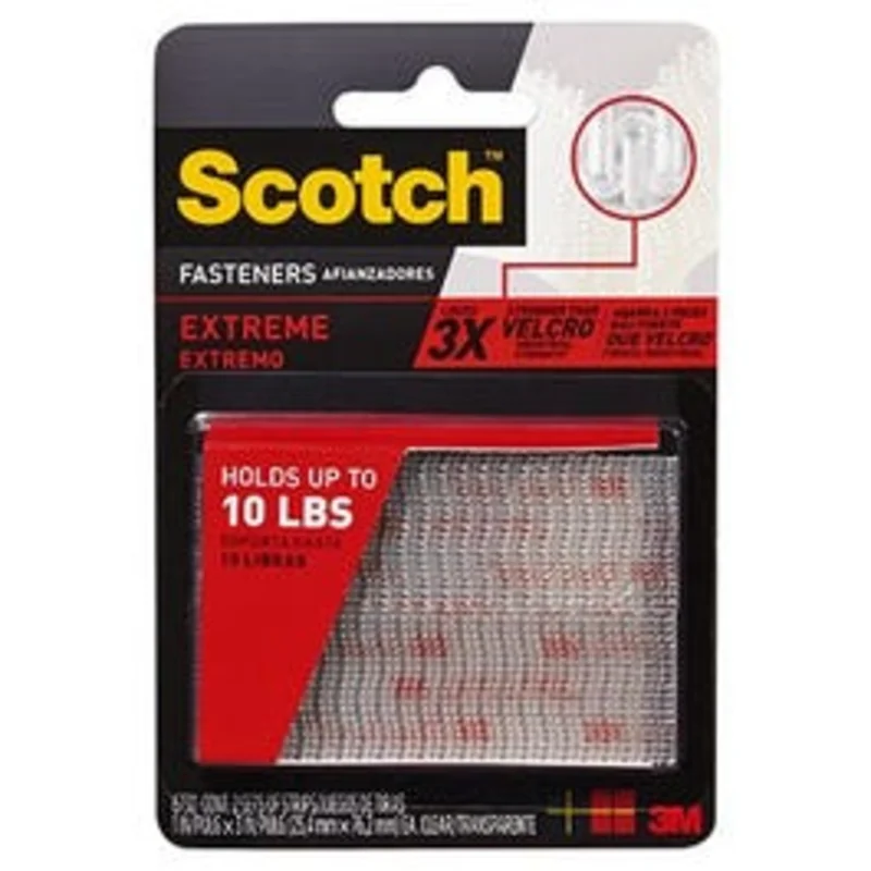 Extreme Fasteners Recloseable Strip, Clear, 1 x 3-In., 2-Pr.