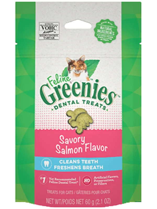 FELINE GREENIES Dental Treats Savory Salmon Flavor