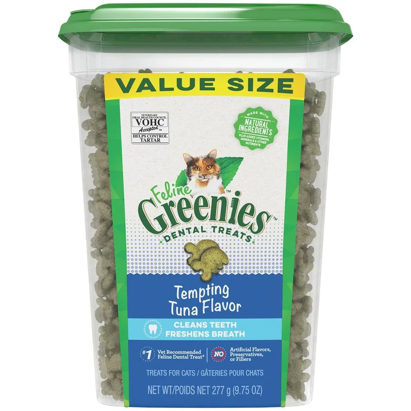 FELINE GREENIES Dental Treats Tempting Tuna Flavor