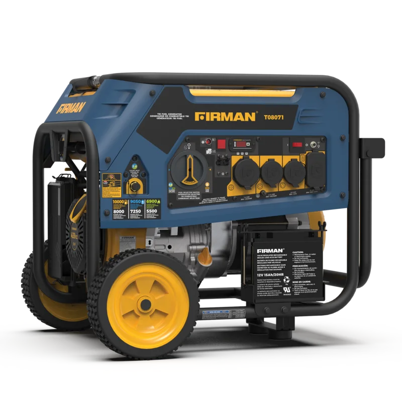 Firman Tri Fuel Portable Generator 8000W Electric Start 120/240v