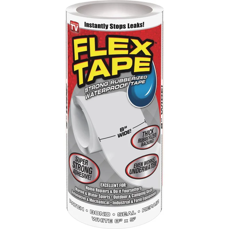 Flex Tape 8 In. x 5 Ft. Repair Tape, White