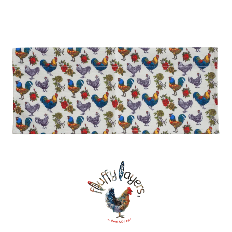 Fluffy Layers Coop Valances - Roosters & Roses