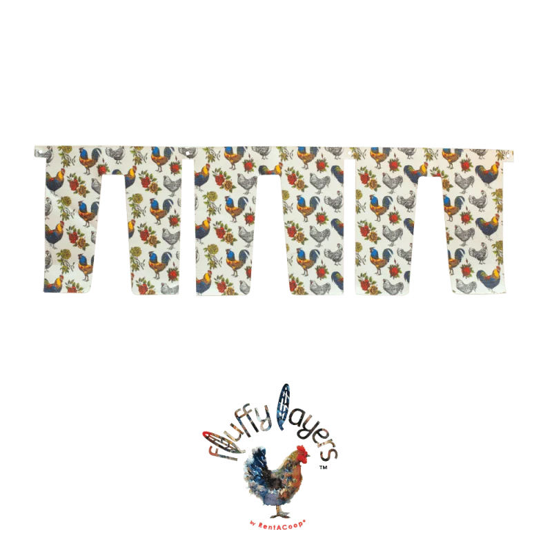 Fluffy Layers Curtains for RentACoop Nesting Box Suite - Roosters & Roses