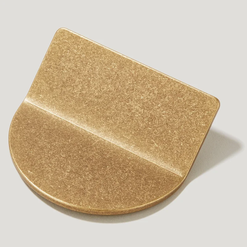 FOLD Short D Shape Front Mounted Handle - Aged Brass