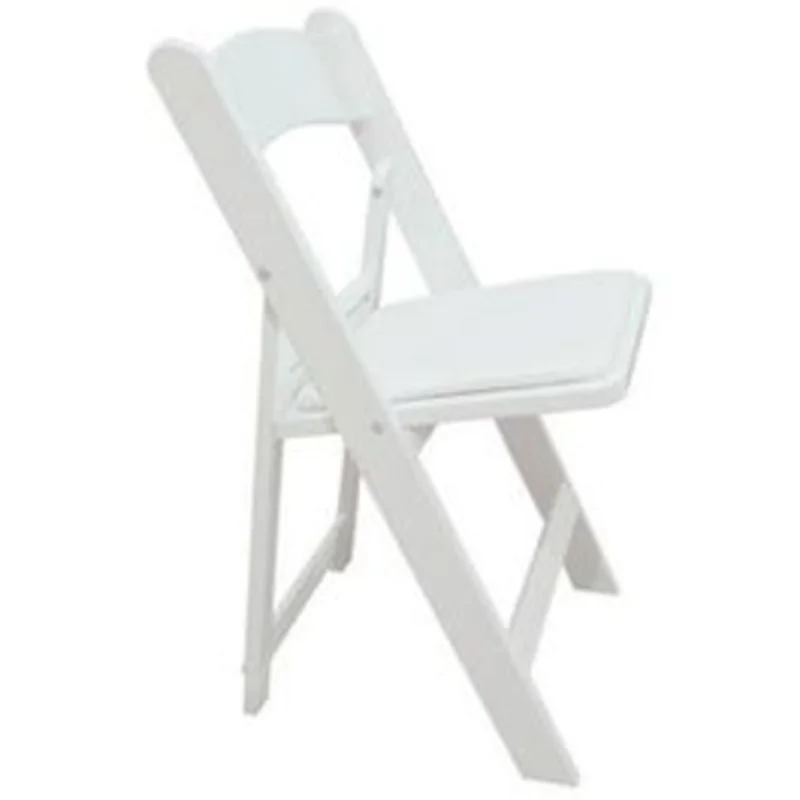 Folding Chair, White Resin