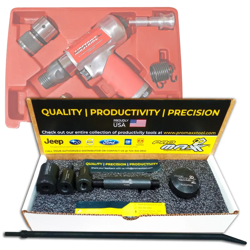 Ford 6.7L PowerStroke, GM 6.6L Duramax Fuel Injector Fuel Line Puller Adapter Combo Kit  Powered by Air Hammer