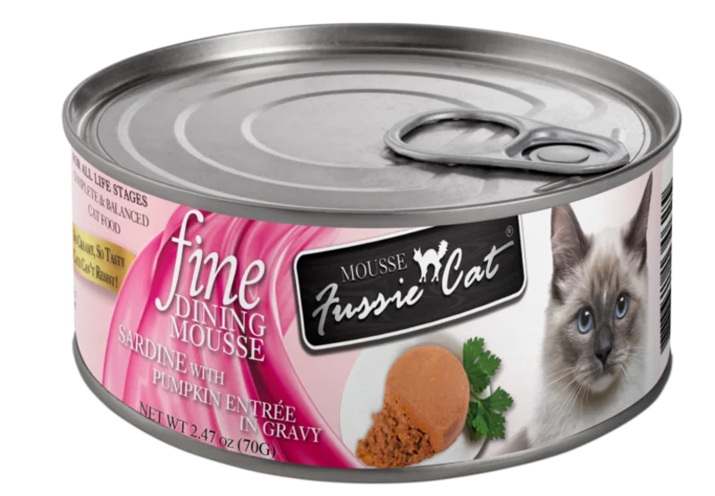 Fussie Cat Fine Dining Mousse Sardine with Pumpkin Entree in Gravy Canned Cat Food