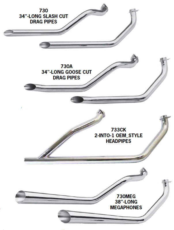 FX Model Shovelhead Over The Transmission Exhaust Systems For 1971 - 1984 Swingarm Frames