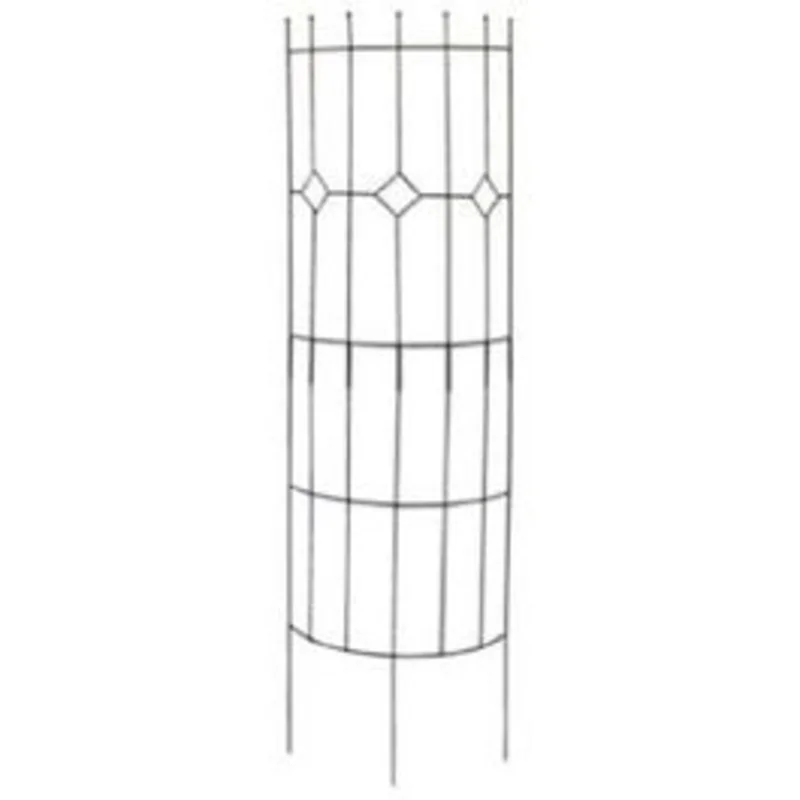 Garden Trellis, Semi-Round Arts & Crafts, Black Steel, 20 x 72-In.