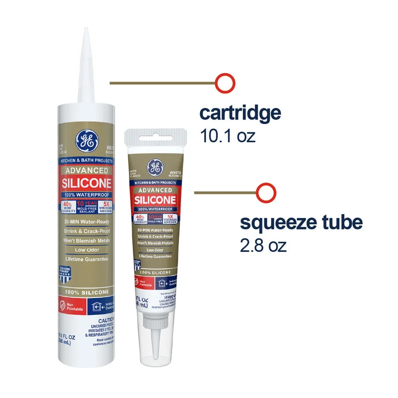 GE Sealants Advanced Silicone 2 Kitchen & Bath Sealant 10.1 Oz. White White