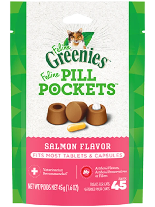 Greenies Pill Pockets Feline Treats Salmon 1.6Oz