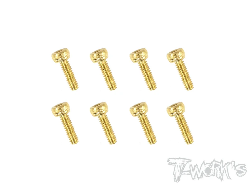 GSS-208H 2mmx8mm Gold Plated Steel Hex. Socket Head Screws8pcs.
