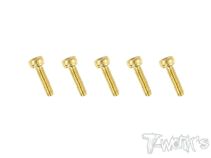 GSS-210H 2mmx10mm Gold Plated Steel Hex. Socket Head Screws5pcs.