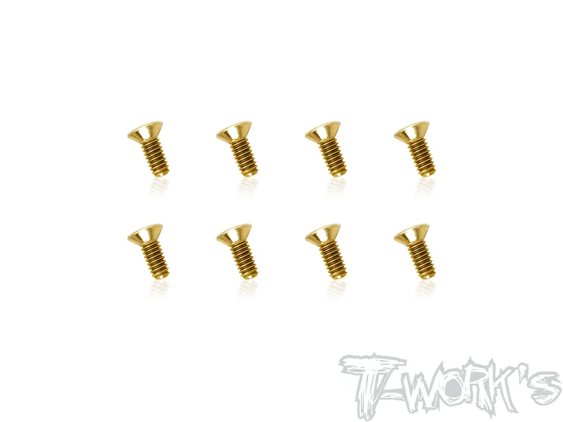 GSS-2505C 2.5mmx5mm Gold Plated Steel Hex. Countersink Screws8pcs.