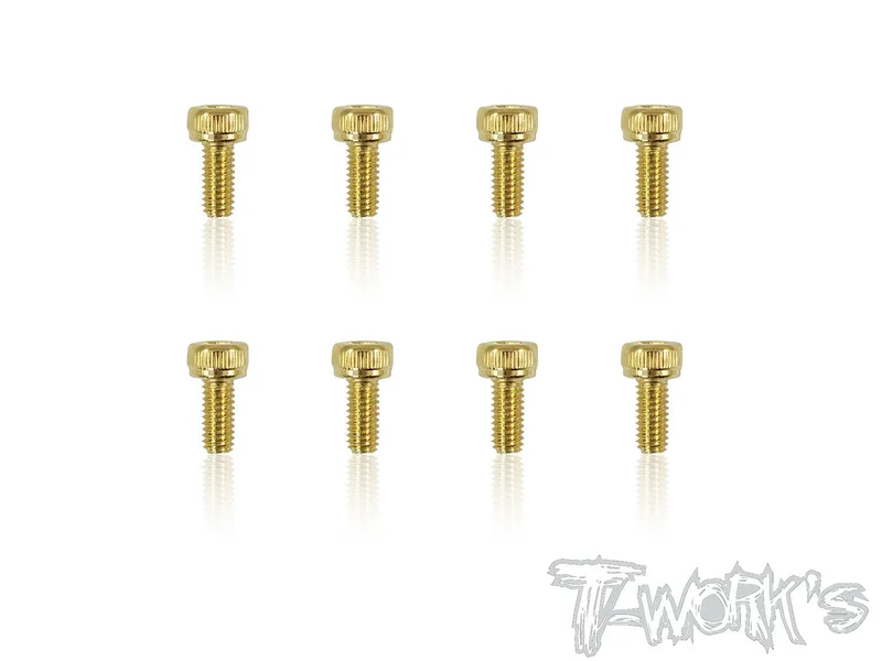 GSS-2506H 2.5mmx6mm Gold Plated Steel Hex. Socket Head Screws8pcs.