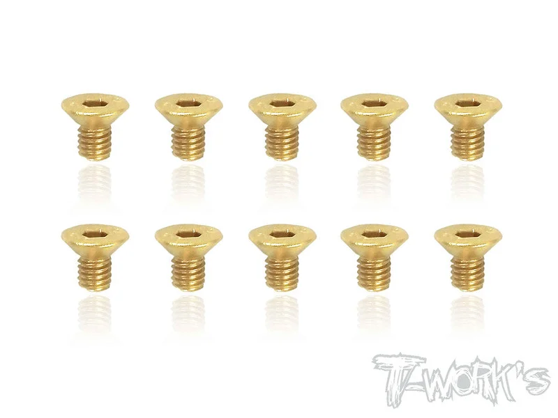 GSS-305C 3mmx5mm Gold Plated Hex. Countersink Steel Screws10pcs.