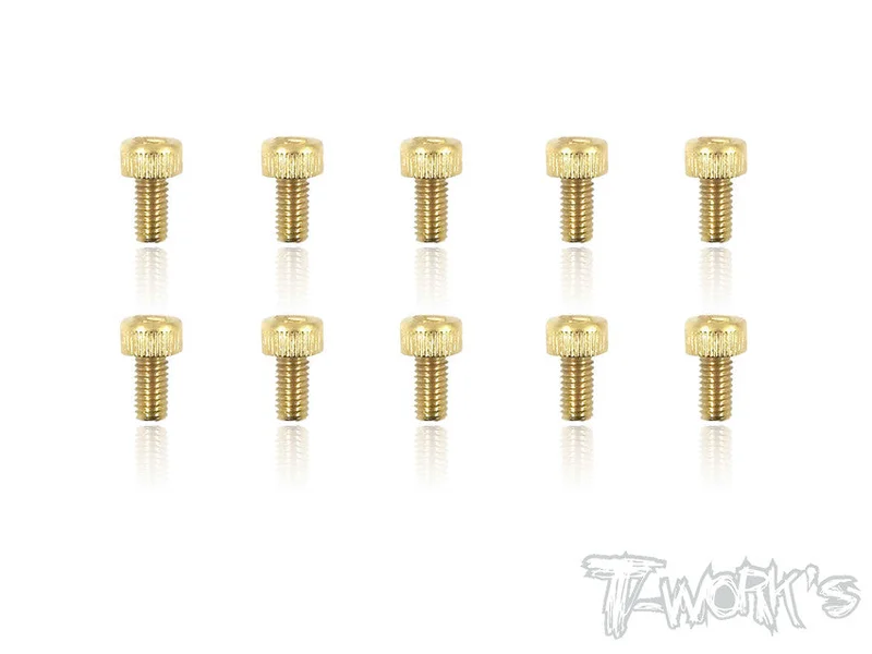 GSS-306H 3mmx6mm Gold Plated Hex. Socket Head Steel Screws10pcs.