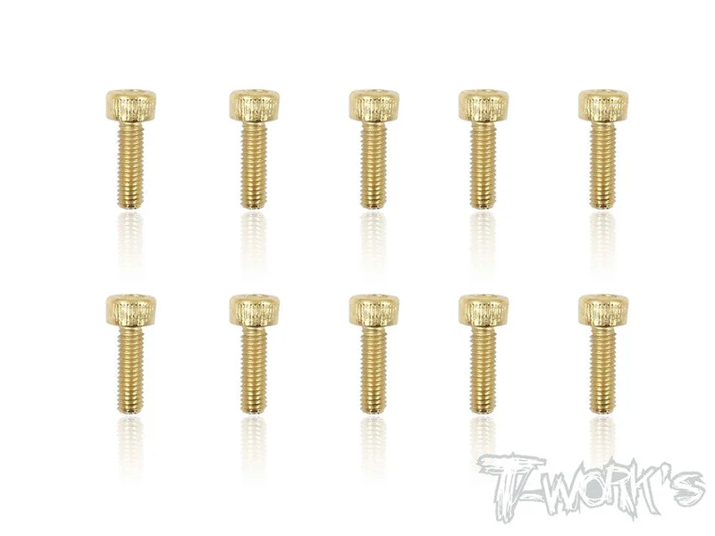 GSS-310H 3mmx10mm Gold Plated Hex. Socket Head Steel Screws10pcs.
