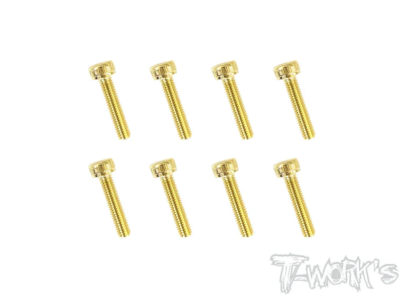 GSS-314H 3mmx14mm Gold Plated Hex. Socket Head Screws8pcs.