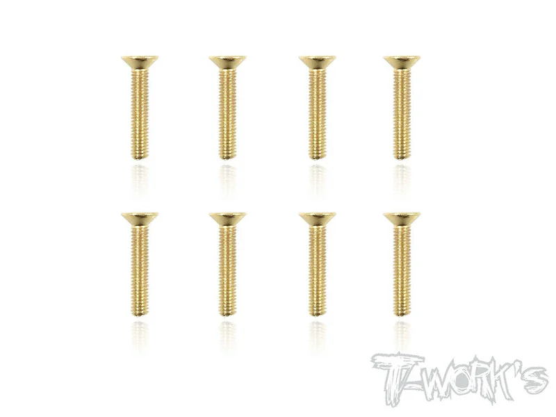 GSS-316C 3mmx16mm Gold Plated Hex. Countersink Steel Screws8pcs.