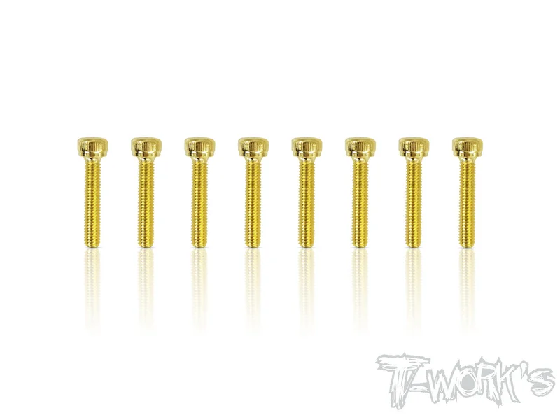 GSS-316H 3mmx16mm Gold Plated Hex. Socket Head Screws8pcs.