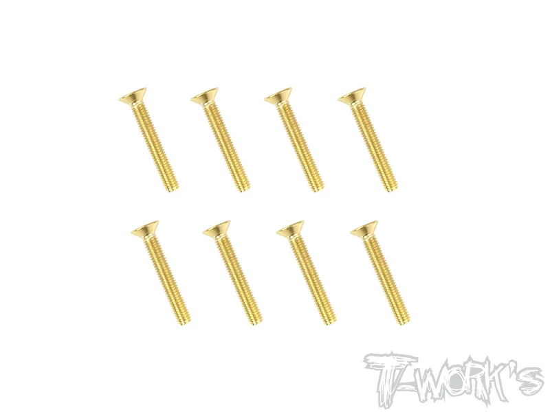 GSS-320C 3mmx20mm Gold Plated Hex. Countersink Screws8pcs.