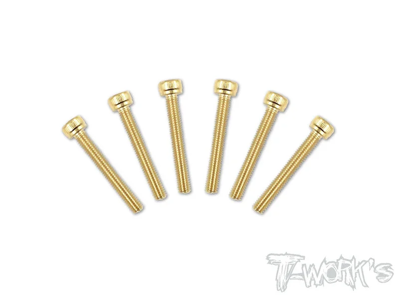 GSS-322H 3mmx22mm Gold Plated Hex. Socket Head Steel Screws6pcs.