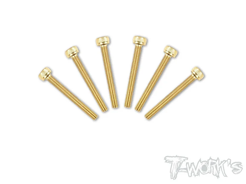 GSS-325H 3mmx25mm Gold Plated Hex. Socket Head Steel Screws6pcs.