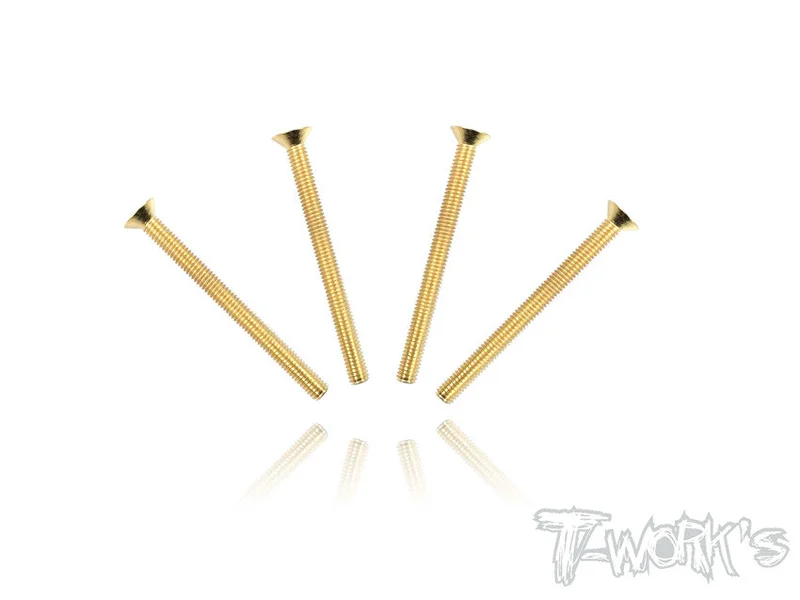 GSS-335C 3mmx35mm Gold Plated Hex. Countersink Steel Screws4pcs.