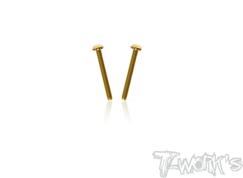 GSS-340B 3mmx40mm Gold PlatedSteel Button Head Screws2pcs.