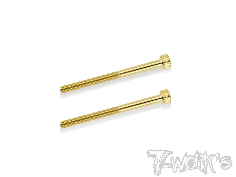GSS-340HH 3mmx40mm Gold Plated Steel Hex. Socket Head Half Thread Screws2pcs.