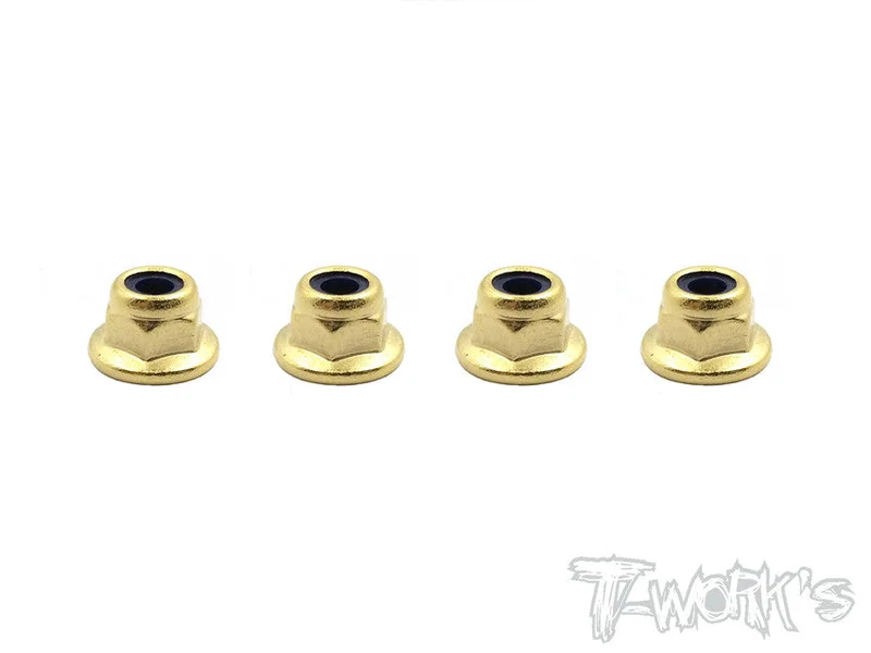 GSS-3FLN Golden Plated Flat M3 Lock Nuts ( 4pcs. )