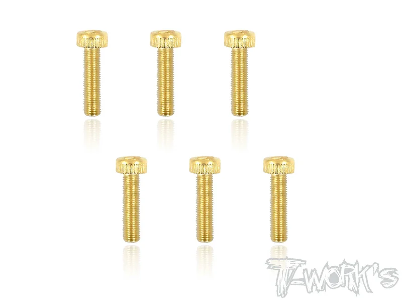 GSS-416H 4mmx16mm Gold Plated Steel Hex. Socket Head Screws6pcs.