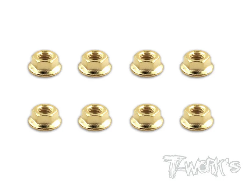 GSS-4SN Gold Plated Serrated M4 Wheel Steel Nuts ( 8 pcs.