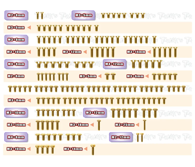 GSS-IF18-3Gold Plated Steel Screw Set 181pcs.( For Infinity IF18-3 )
