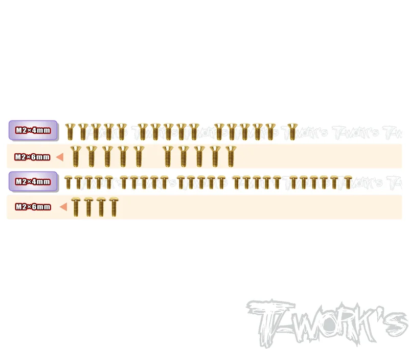 GSS-RC28Gold Plated Steel Screw Set 56pcs. ( For Team Associated RC28 )