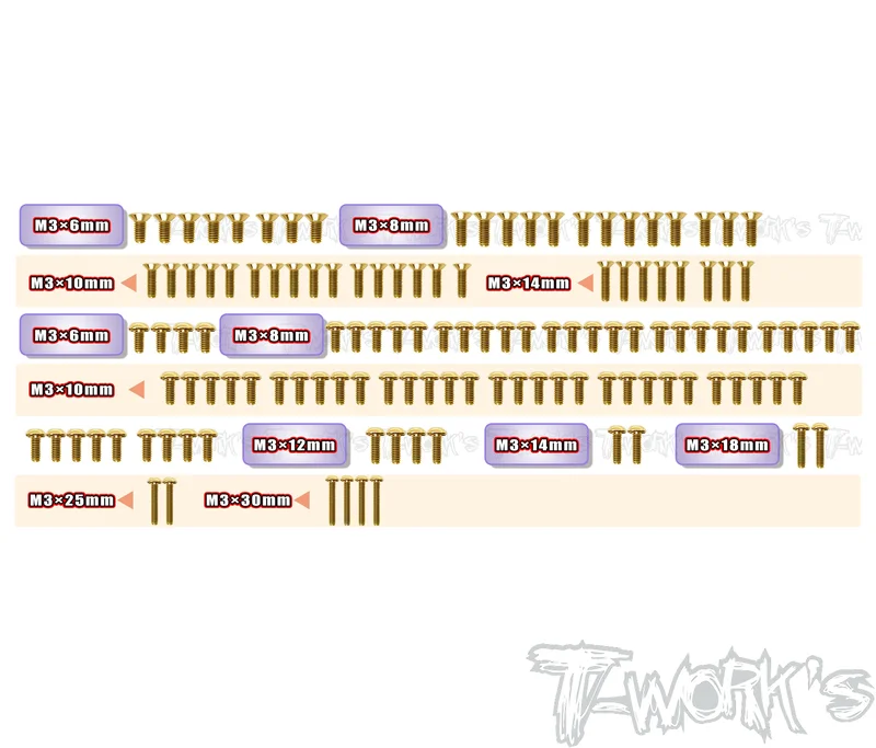 GSS-SB401LWGold Plated Steel Screw Set 127pcs. ( For PR SB401 LW )