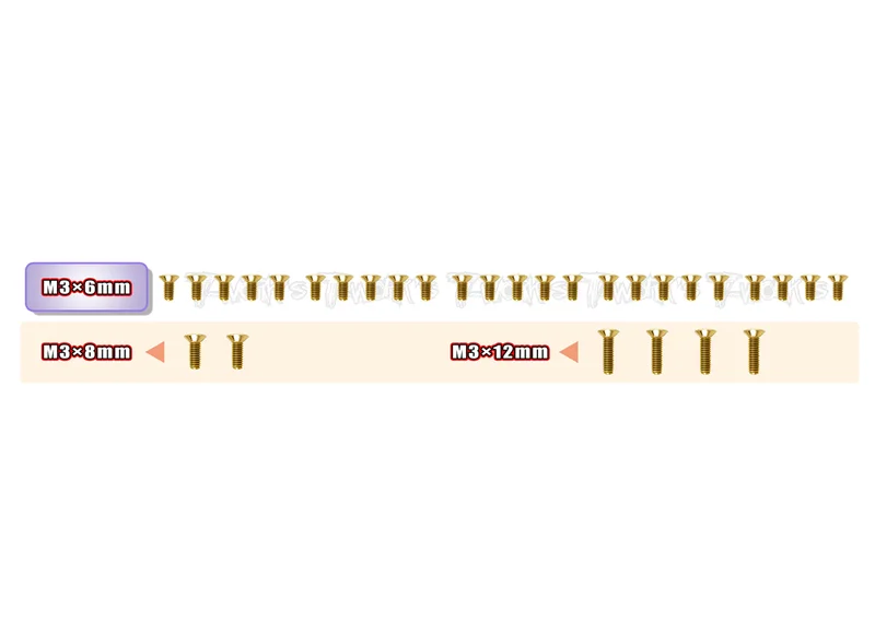 GSS-X20'23-BGold Plated Steel Screw Set( Bottom ) 30pcs. ( For Serpent X20 2023 )