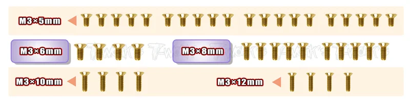 GSS-X4'23-BGold Plated Steel Screw Set( Bottom )42pcs. ( For Xray X4 2023 )